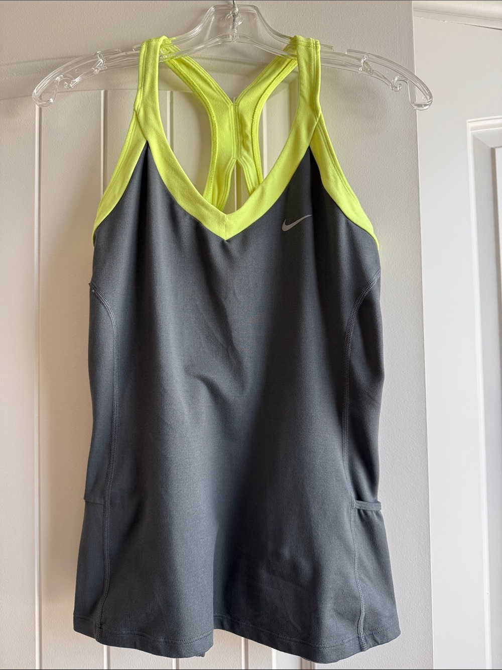 Nike Gray Tank with Neon green Trim Sports Bra Tank